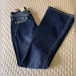 Angel Dark Blue Straight Leg Jeans